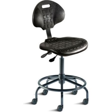 BIOFIT BioFit Task Stool, 20"-27" Seat Height, Black Urethane - Black Steel Base - UniqueU Series UUS-M-RC-T-XF-XA-06